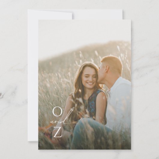 Kleurrijke wilde bloem | Monogram Uitnodiging tot  (Achterkant)