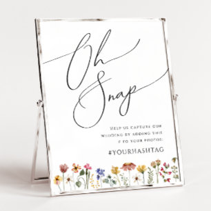 Kleurrijke wilde bloem   Oh Snap Hashtag Poster