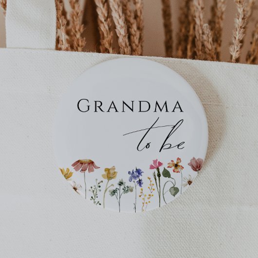 Kleurrijke wilde bloem oma te zijn ronde button 5,7 cm