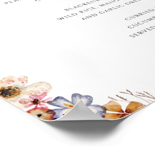 Kleurrijke wilde bloem | Onderteken van het huweli Poster (Hoek)