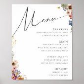 Kleurrijke wilde bloem | Onderteken van het huweli Poster (Voorkant)