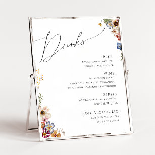 Kleurrijke wilde bloem   Onderteken van het menu D Poster