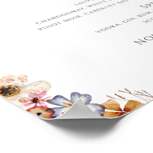 Kleurrijke wilde bloem | Onderteken van het menu D Poster (Hoek)