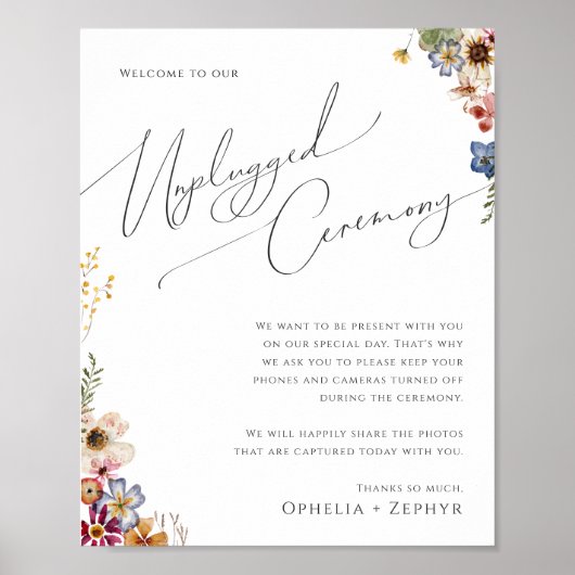 Kleurrijke wilde bloem | Ontgrendelde Ceremonie Poster (Voorkant)