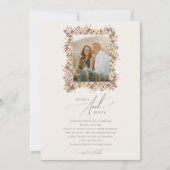 Kleurrijke wilde bloem | Oranje-fotoweddenschap Kaart (Voorkant)