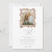 Kleurrijke wilde bloem | Oranje-fotoweddenschap Kaart (Voorkant)