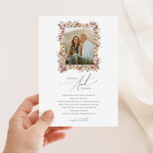 Kleurrijke wilde bloem | Oranje-fotoweddenschap Kaart