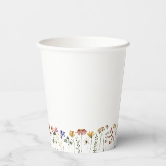 Kleurrijke Wilde Bloem Papieren Bekers (Achterkant)