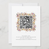 Kleurrijke wilde bloem | QR-code foto weide Save The Date (Achterkant)