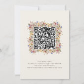 Kleurrijke wilde bloem | QR-code voor beige weide  Save The Date (Achterkant)
