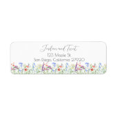 Kleurrijke Wilde Bloem Retouradres Labels (Voorkant)