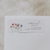 Kleurrijke wilde bloem | Retouradreslabel Etiket