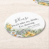 Kleurrijke Wilde Bloem Ronde Kartonnen Onderzetter (Gebogen)