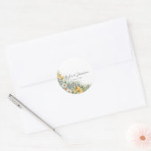 Kleurrijke wilde bloem ronde sticker (Envelop)