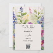 Kleurrijke wilde bloem save the date in Boheemse s Kaart (Voorkant)