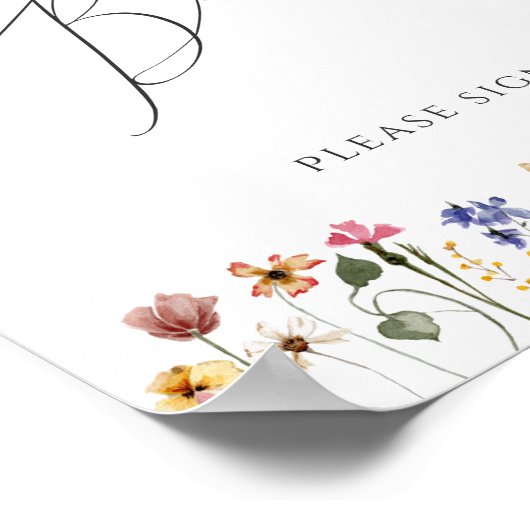 Kleurrijke wilde bloem | Schudgest Poster (Hoek)