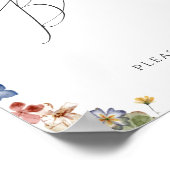 Kleurrijke Wilde Bloem | Teken voor het gastenboek Poster (Hoek)