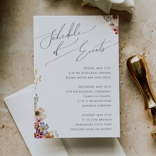 Kleurrijke wilde bloem | Tijdschema voor tuinen Informatiekaartje