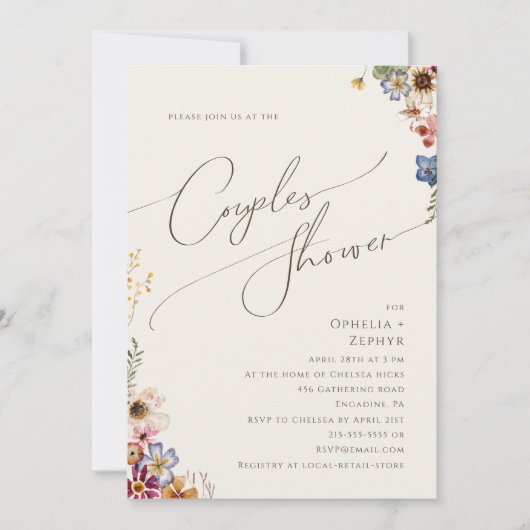 Kleurrijke wilde bloem | Toeslag voor beige tuinst Kaart (Voorkant)