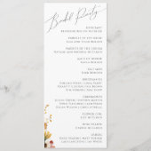 Kleurrijke wilde bloem tuin | Weddenschap-programm Programmakaart (Achterkant)