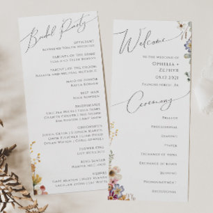 Kleurrijke wilde bloem tuin   Weddenschap-programm Programmakaart