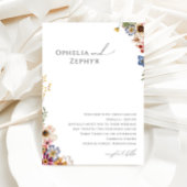 Kleurrijke wilde bloem | Tuinbruiloft Kaart