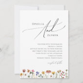 Kleurrijke wilde bloem | Uitnodiging tot weddensch (Voorkant)