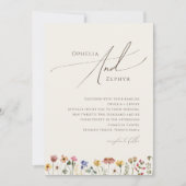 Kleurrijke wilde bloem | Uitnodiging voor weddensc (Voorkant)