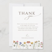 Kleurrijke wilde bloem verticale foto verjaardagsf bedankkaart (Voorkant)