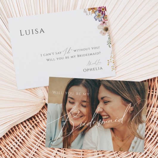 Kleurrijke Wilde Bloem | Vervagende Foto Bruidsmei Kaart