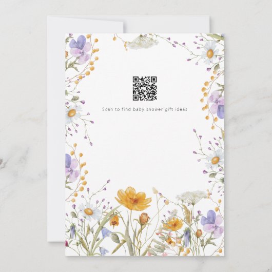 Kleurrijke wilde bloem voorjaar bloemig Baby showe Kaart (Achterkant)