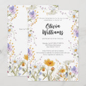 Kleurrijke wilde bloem voorjaar bloemig Baby showe Kaart (Voorkant / Achterkant)