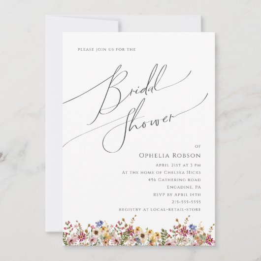 Kleurrijke wilde bloem | Vrijgezellenfeest van bee Kaart (Voorkant)