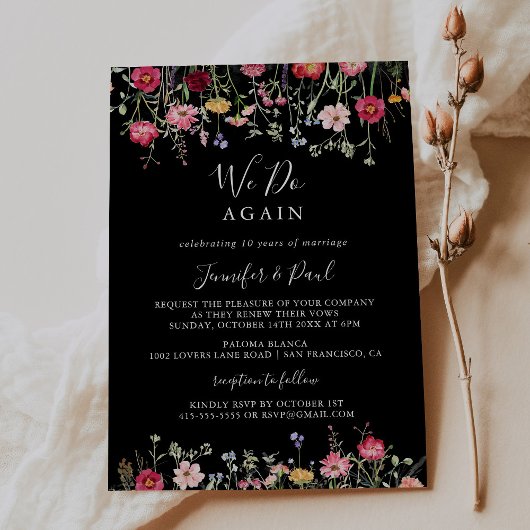 Kleurrijke wilde bloem we doen opnieuw hernieuwing kaart