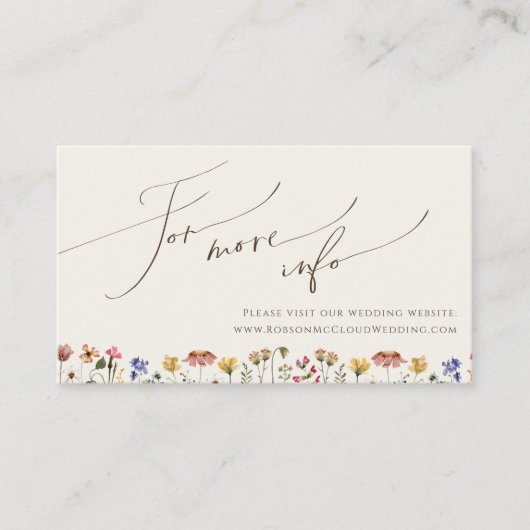 Kleurrijke wilde bloem | Website beige weddenschap Informatiekaartje (Voorkant)