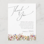 Kleurrijke Wilde Bloem | Weide Tafel Bedankkaart Briefkaart (Voorkant)