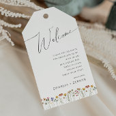 Kleurrijke wilde bloem | Welkom bruiloft Cadeaulabel