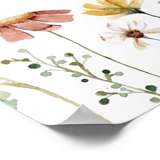 Kleurrijke wilde bloem | Welkom horizontale bruilo Poster (Hoek)