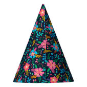 Kleurrijke wilde bloemen Aangepast Foto Happy Birt Feesthoedjes (Achterkant)