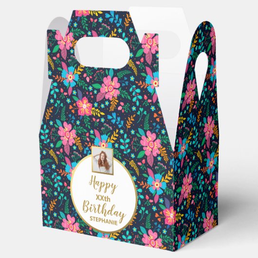 Kleurrijke wilde bloemen, Aangepaste foto, Fijne v Bedankdoosjes (Geopend)