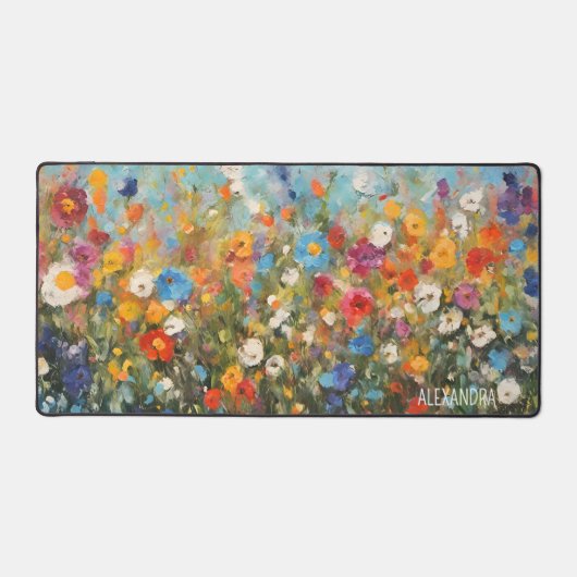 Kleurrijke Wilde Bloemen Abstracte Bloemen Bureaumat (Voorkant)