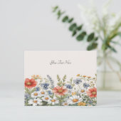 Kleurrijke Wilde Bloemen Ansichtkaart Briefkaart (Staand voorkant)