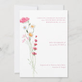 Kleurrijke wilde bloemen Baby shower konijn Kaart (Achterkant)