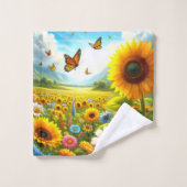Kleurrijke wilde bloemen bad handdoek (Wasdoekje)