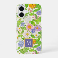 Kleurrijke Wilde Bloemen Bloemmotief Monogram