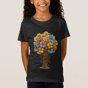 Kleurrijke Wilde Bloemen Boeket Whimsische Kunst T-shirt