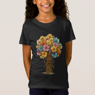 Kleurrijke Wilde Bloemen Boeket Whimsische Kunst T-shirt