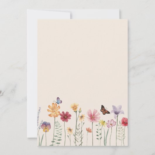 Kleurrijke Wilde Bloemen Botanische Plot Twist Tro Save The Date (Achterkant)