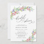 Kleurrijke wilde bloemen Bridal Shower Invitation Kaart (Voorkant)