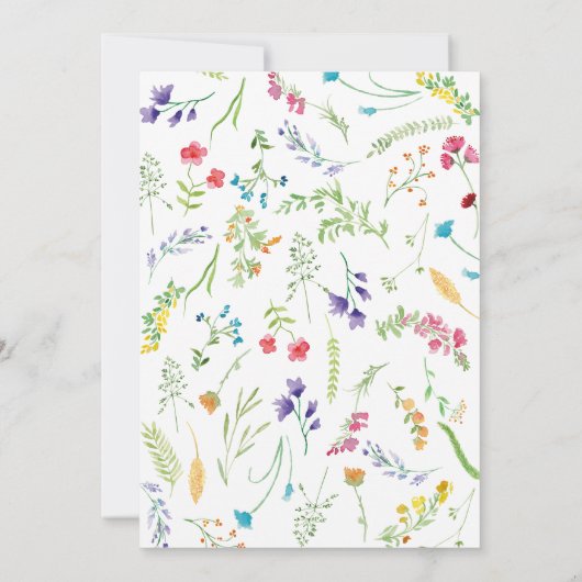 Kleurrijke wilde bloemen Bridal Shower Invitation Kaart (Achterkant)